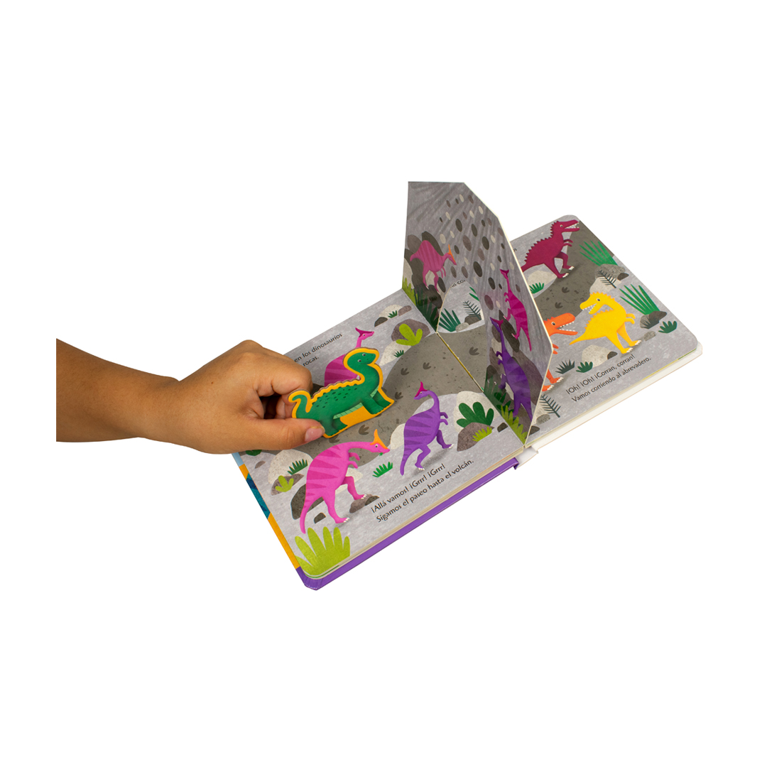 Libro infantil Desprende y explora - Un paseo prehistórico - 9786075329659-1