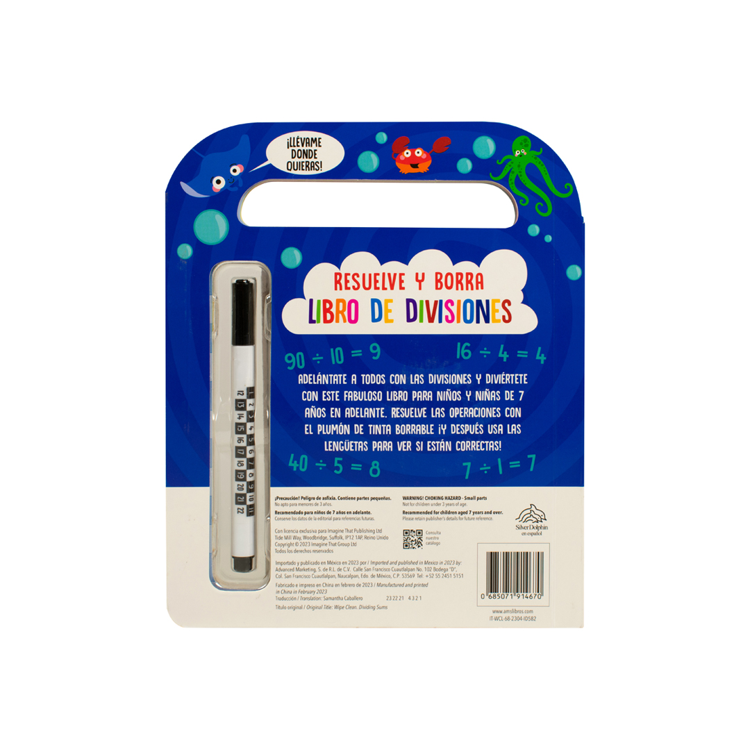 Libro infantil Resuelve y borra - Libro de divisiones - 0685071914670-3