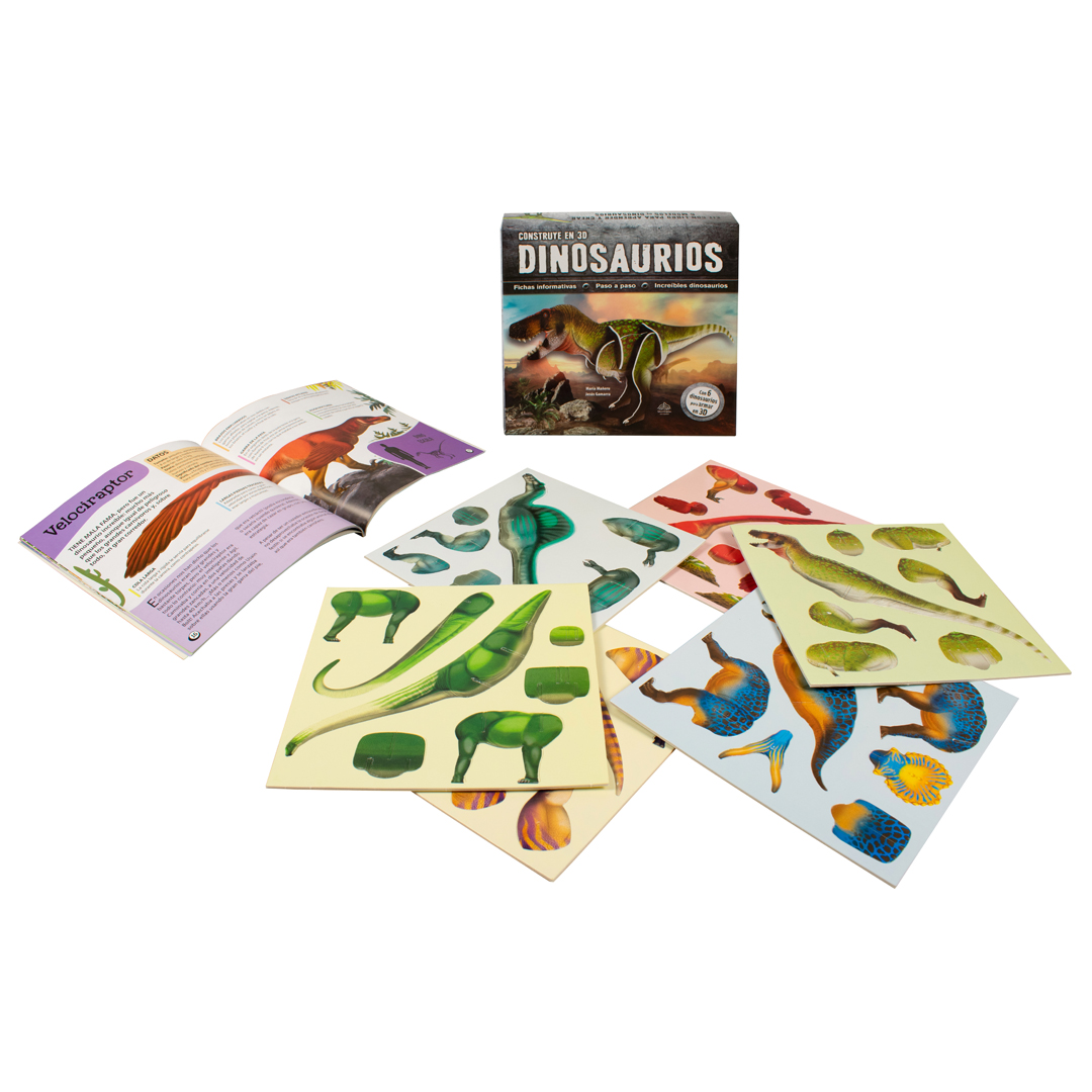 Libro infantil con actividades para construir dinosaurios en 3D - 0685071704578-1