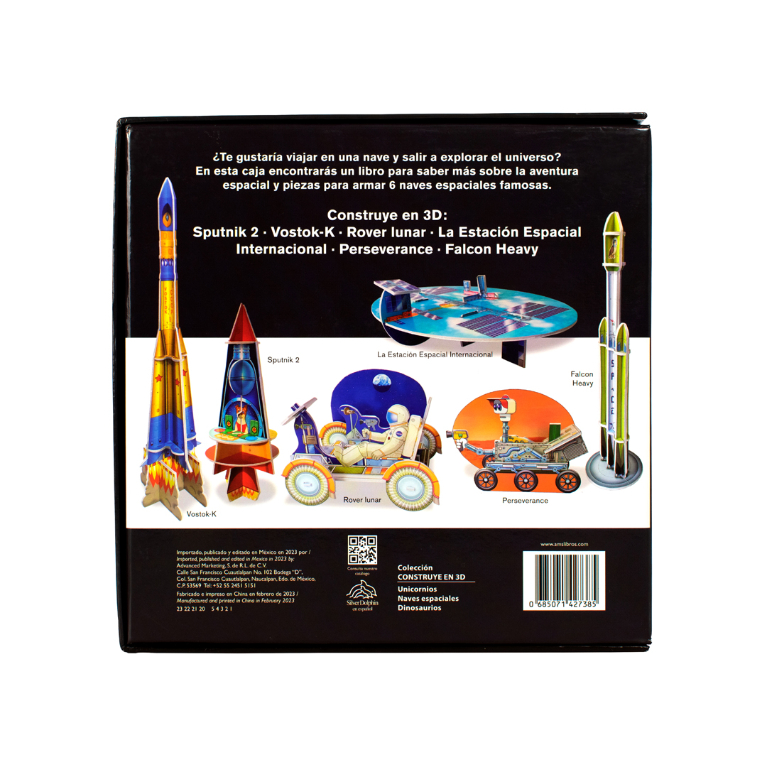 Libro infantil con actividades para construir naves espaciales en 3D - 0685071427385-3