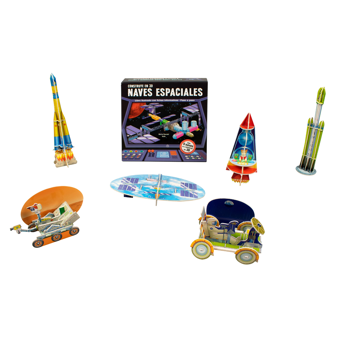 Libro infantil con actividades para construir naves espaciales en 3D - 0685071427385-4