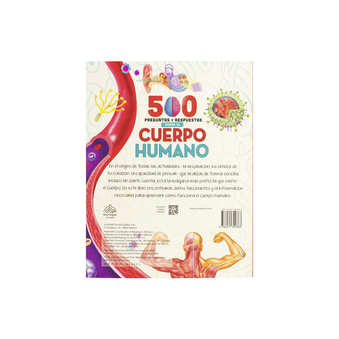 Libro infantil 500 Preguntas y Respuestas sobre El Cuerpo Humano - 9786075329383-3
