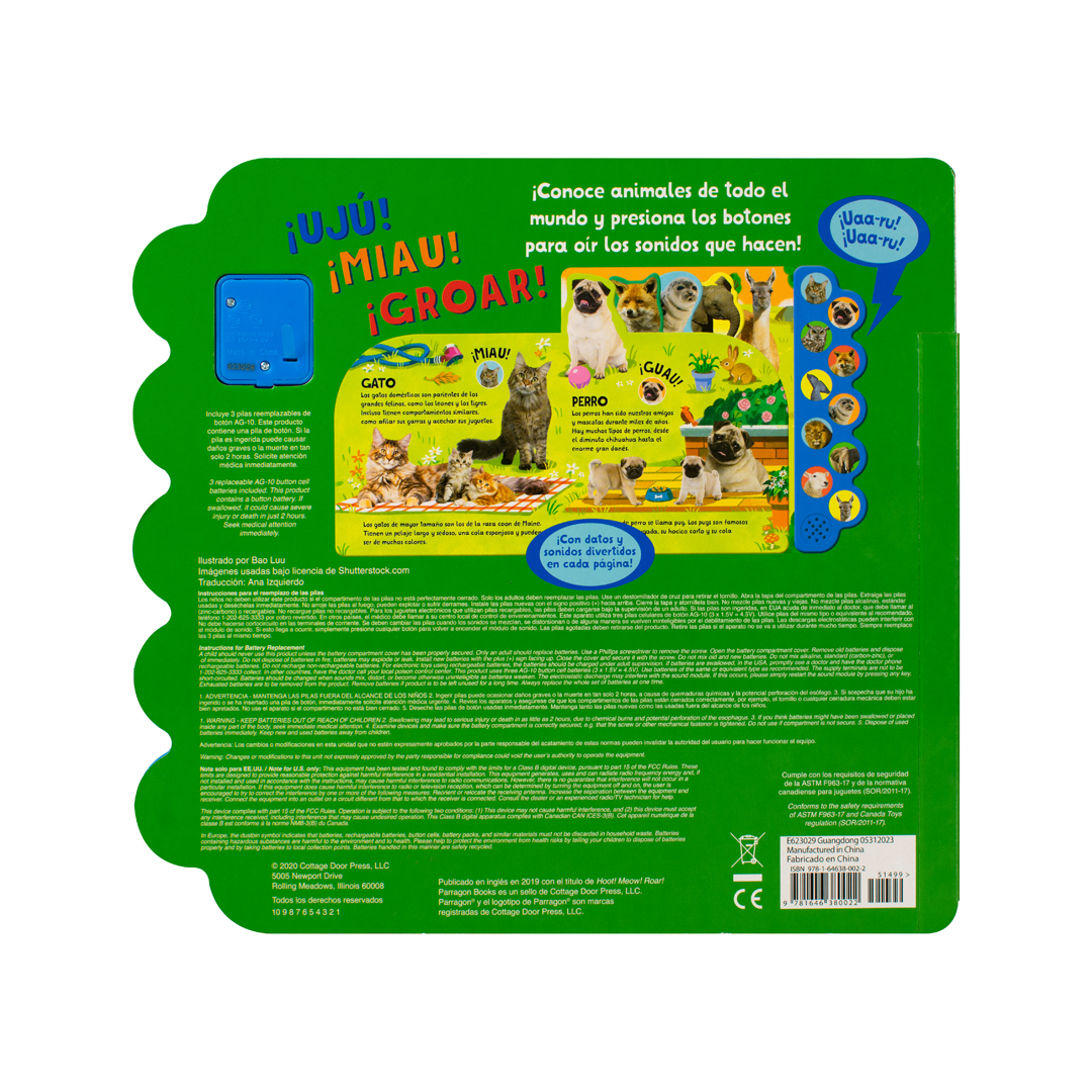 Libro infantil 10 Sonidos de Dinosaurios uju miau groar - 9781646380022-3