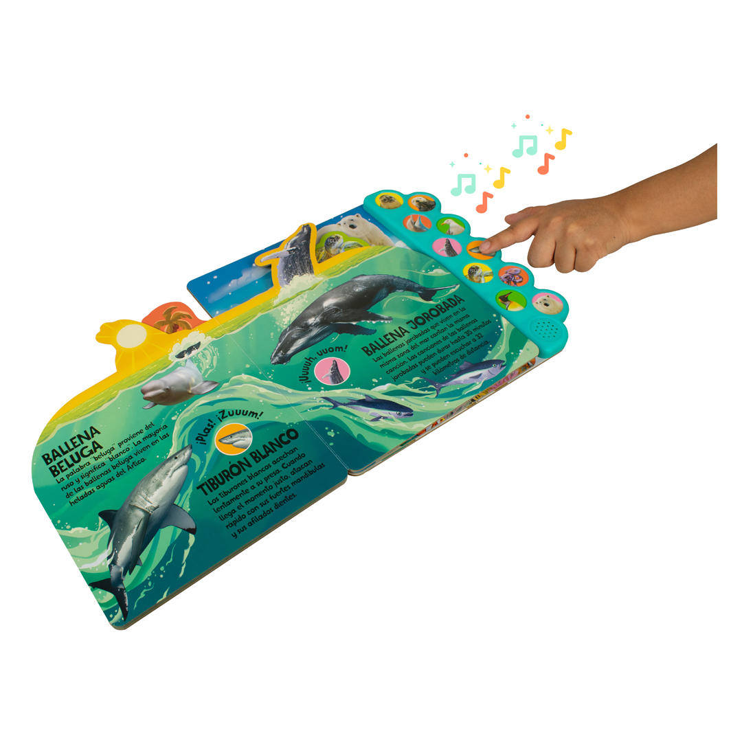 Libro infantil 10 Sonidos de animales nada y salpica en el mar - 9781646383849-1