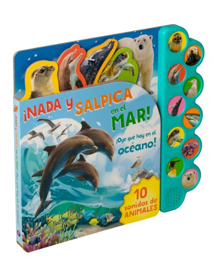 Libro infantil 10 Sonidos de animales nada y salpica en el mar - 9781646383849