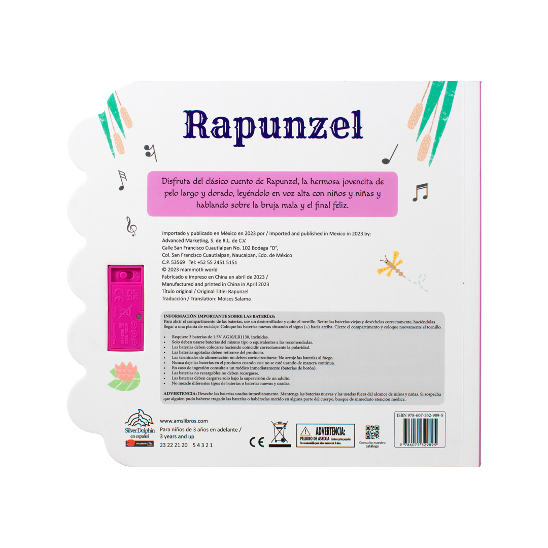 Libro infantil Rapunzel con 10 botones con sonido - 9786075329895-3