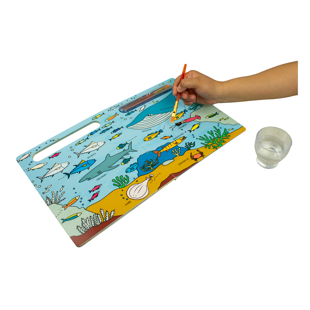 Libro Infantil para colorear Magia de los colores con agua el mar - 0685071849026-1