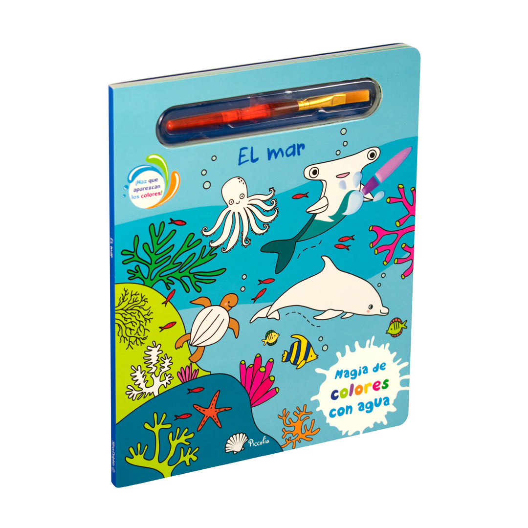 Libro Infantil para colorear Magia de los colores con agua el mar - 0685071849026