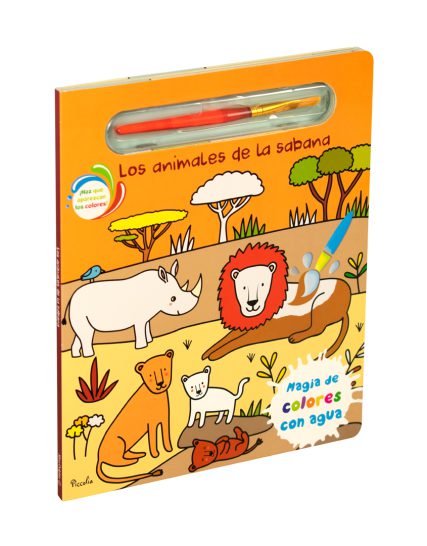 Libro Infantil para colorear Magia de los colores con agua los animales de la sabana - 0685071405352