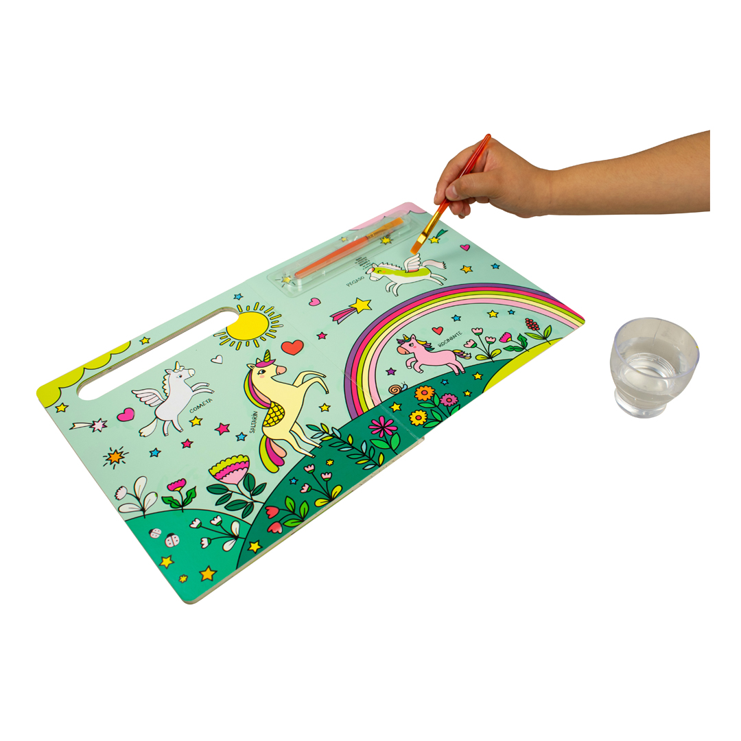 Libro Infantil para colorear Magia de los colores con agua los unicornios - 0685071681510-1
