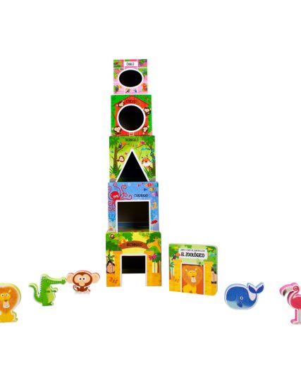 Libro infantil y cubos de construcción construye tu propio zoologico - 9789464761184-1