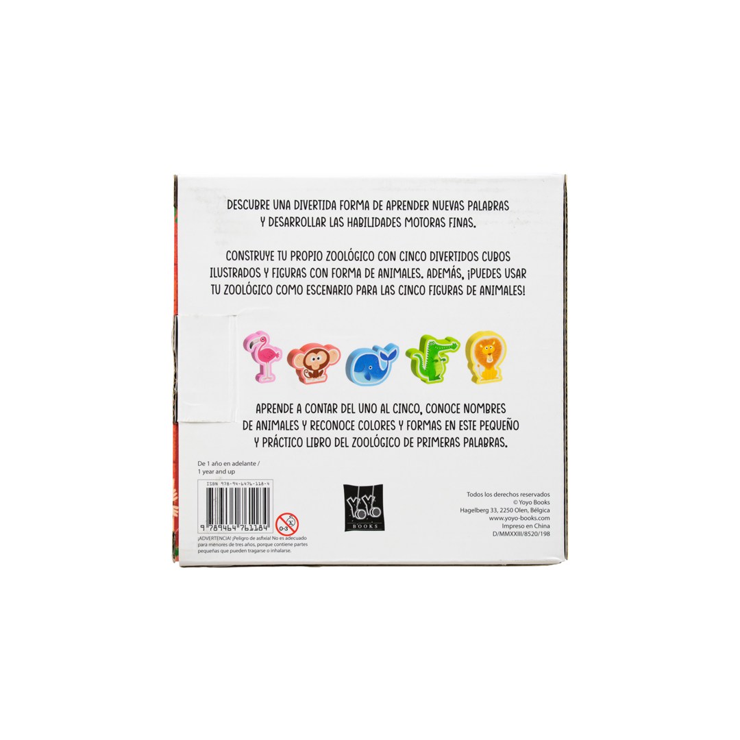 Libro infantil y cubos de construcción construye tu propio zoologico - 9789464761184-3