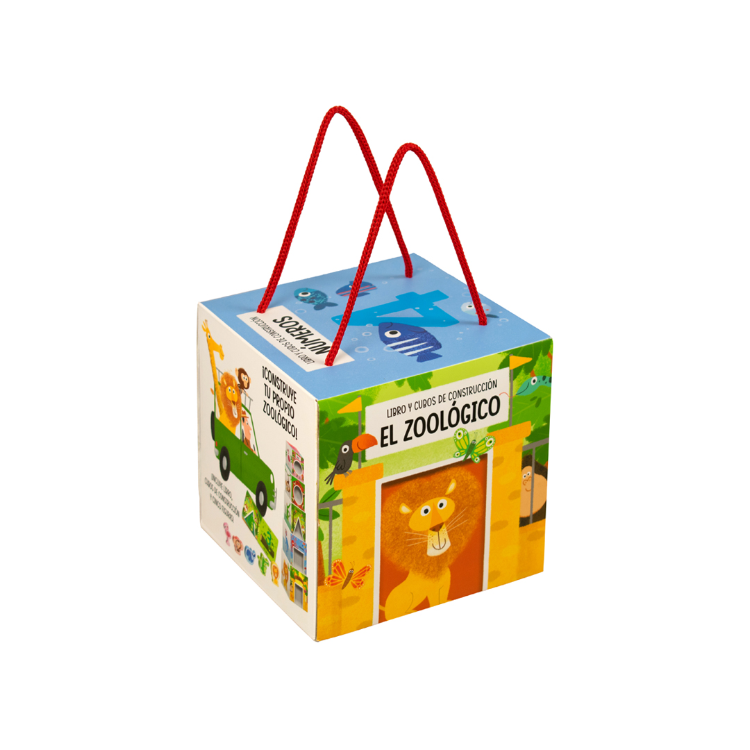 Libro infantil y cubos de construcción construye tu propio zoologico - 9789464761184
