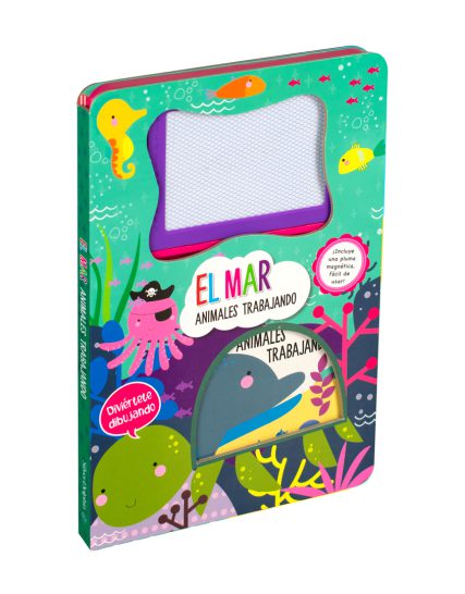 Libro infantil Diviertete dibujando el mar animales trabajando - 9786075770680