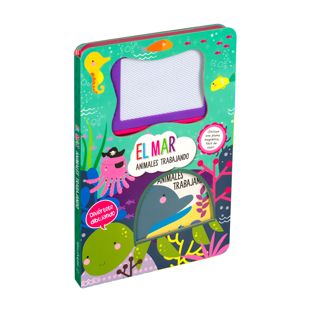 Libro infantil Diviertete dibujando el mar animales trabajando - 9786075770680