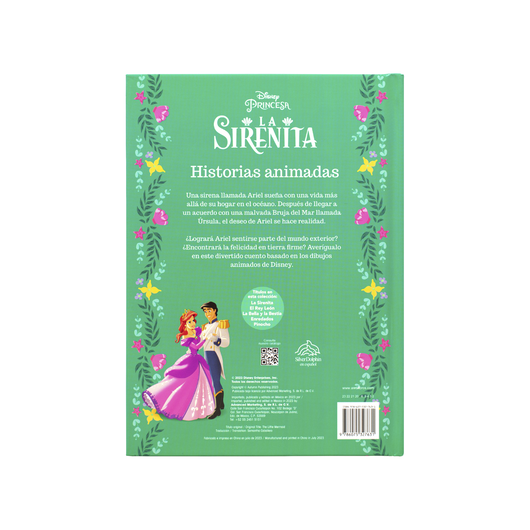 Historias animadas Disney la sirenita - 9786075327631-3