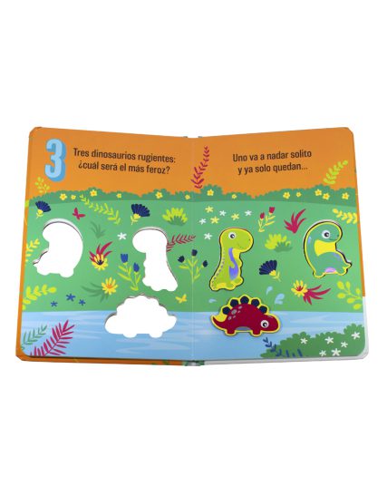 Libro infantil 3D para contar 5 Dinosaurios Rugientes - 9786075328201-1