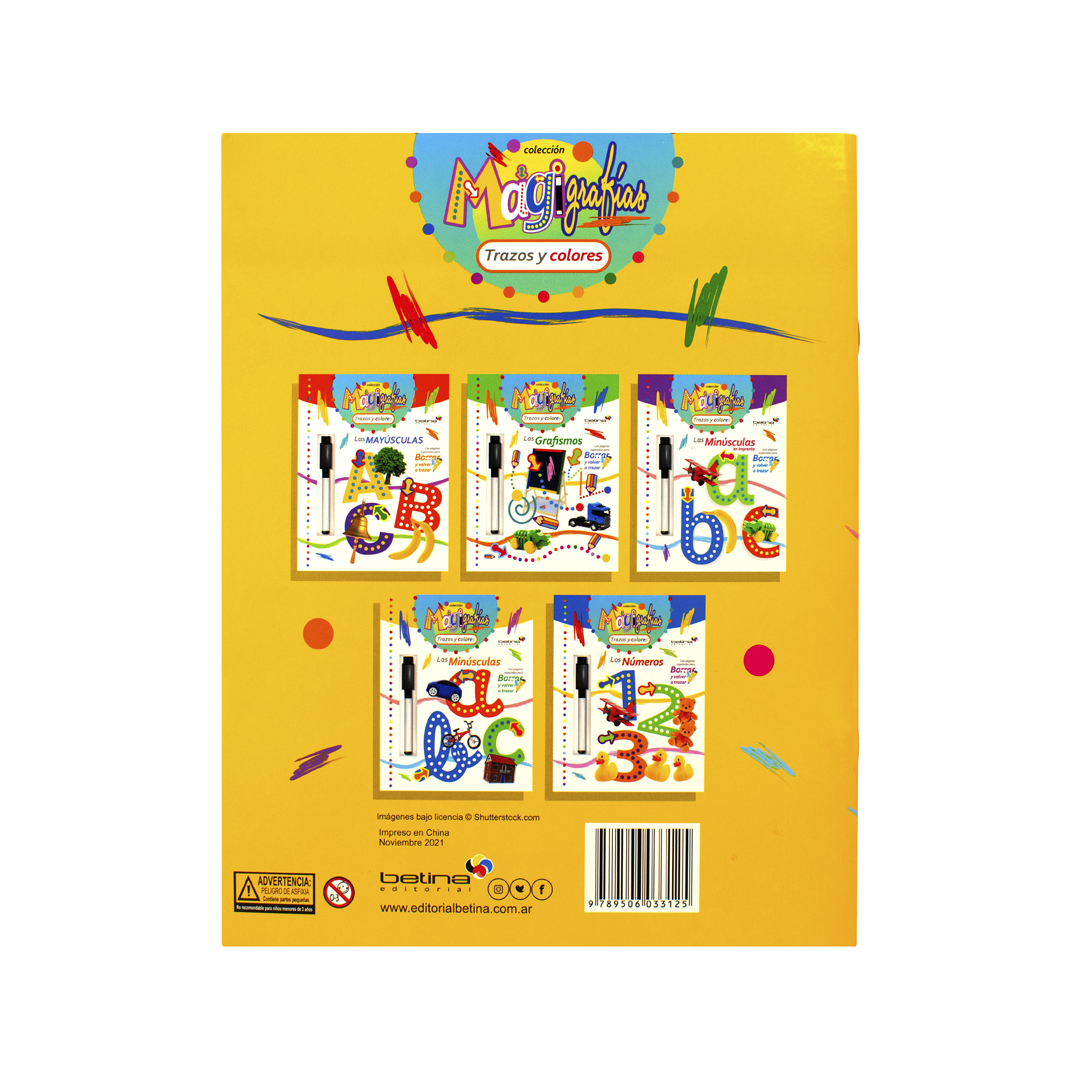 Libro infantil con actividades Magigrafias Las minúsculas - 9789506033125-3