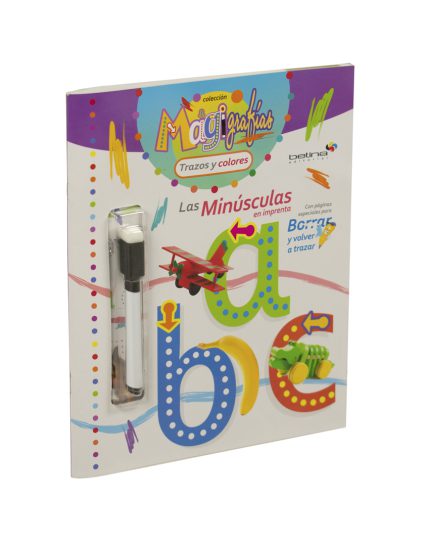 Libro infantil con actividades Magigrafias Las minúsculas en imprenta - 9789506033132