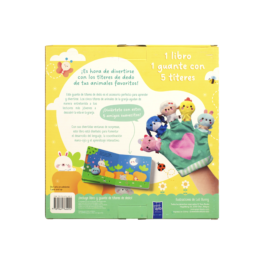 Libro infantil con guante con titeres 1 Libro 1 guante En la granja - 9789464761221-3