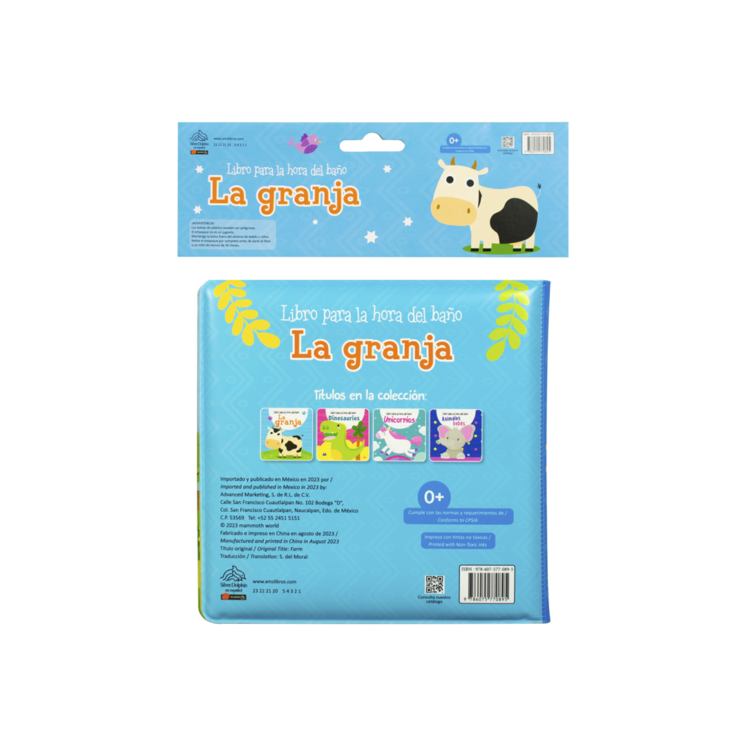 Libro para bebés la hora del baño La granja - 9786075770895-3