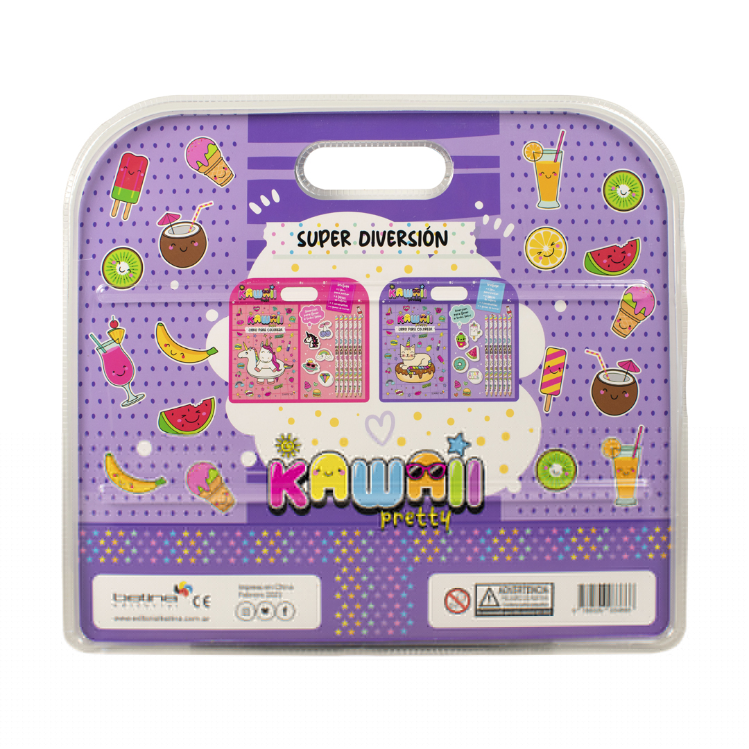 Libro para colorear Diviertete pintando kawaii pretty - 9788419643056-3