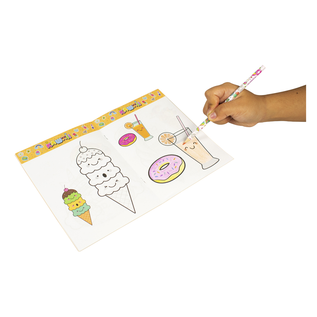Libro para colorear Diviertete pintando kawaii pretty - 9788419643056-4