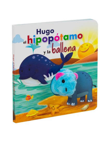Libro infantil con marioneta Hugo,el Hipopótamo y la Ballena. - 9786075328478