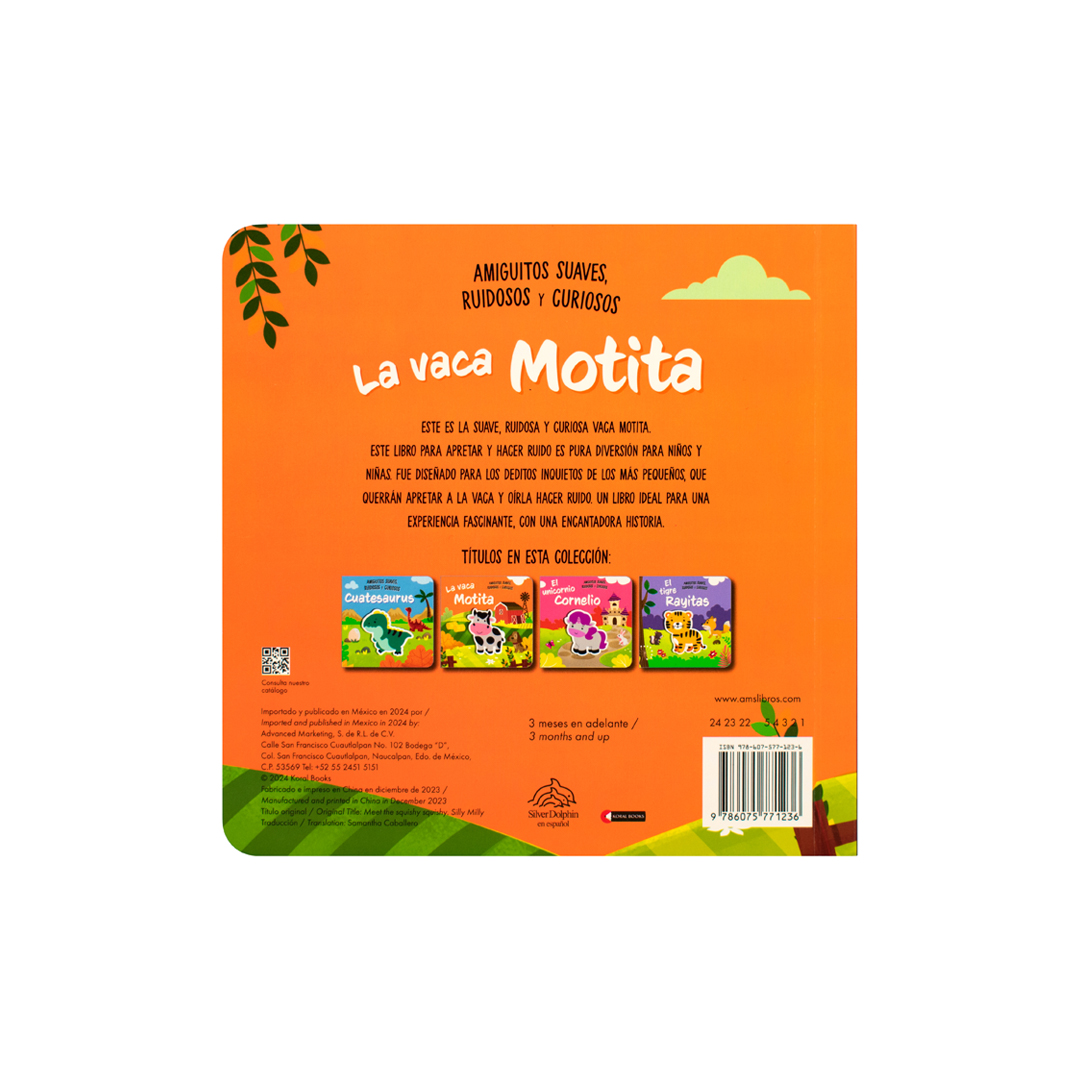 Libro para bebés Amiguitos suaves ruidosos y curiosos La vaca motita - 9786075771236-3