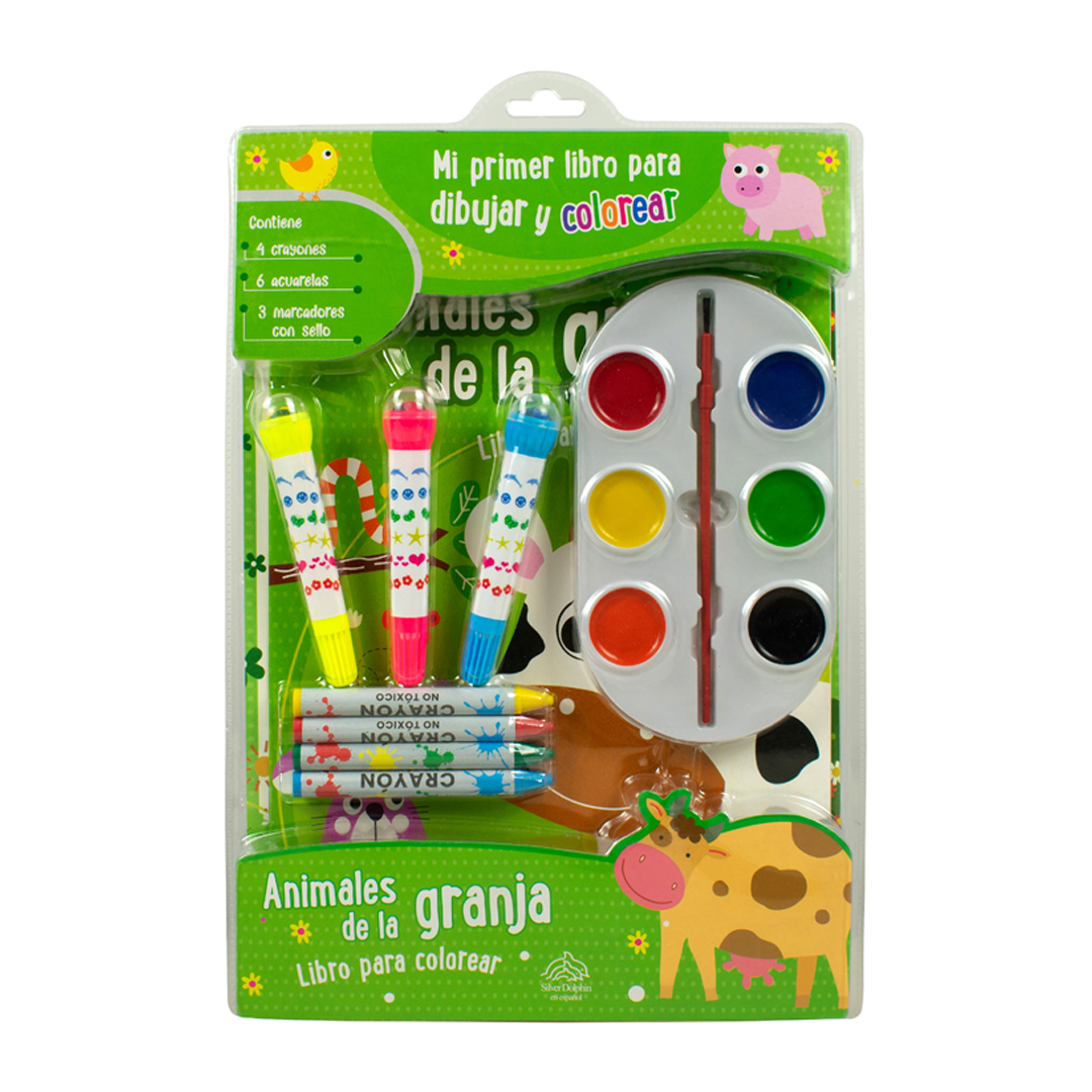 Libro infantil Mi primer libro para dibujar y colorear Animales de la granja - 7508304671672-2