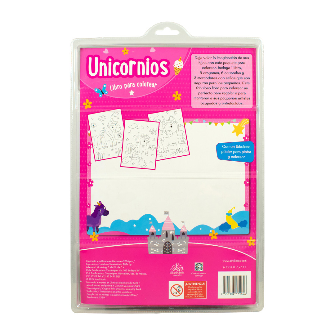 Libro infantil Mi primer libro para dibujar y colorear Unicornios - 7508304671696-3