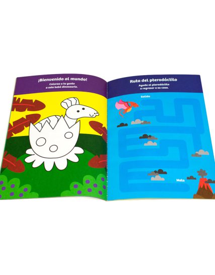 Libro infantil de actividades con calcomanías esponjosas Dinosaurios - 7508304671887-1