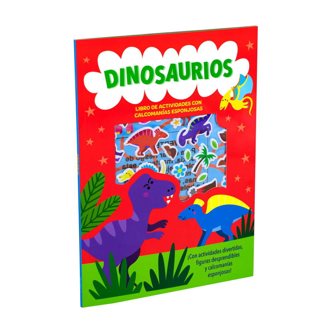 Libro infantil de actividades con calcomanías esponjosas Dinosaurios - 7508304671887