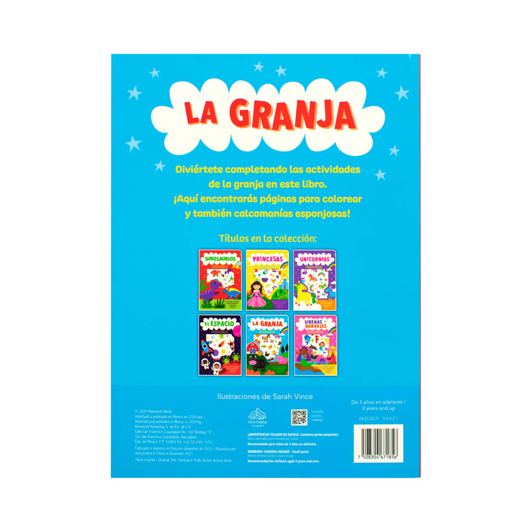 Libro infantil de actividades con calcomanías esponjosas La Granja - 7508304671856-3