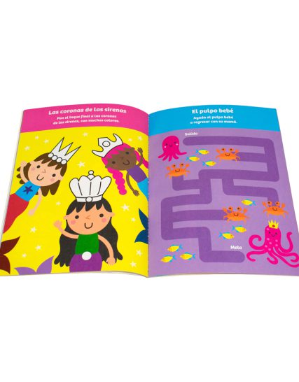 Libro infantil de actividades con calcomanías esponjosas Sirenas y narvales - 7508304671849-1