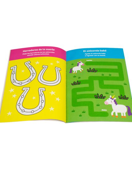 Libro infantil de actividades con calcomanías esponjosas Unicornios - 7508304671832-1