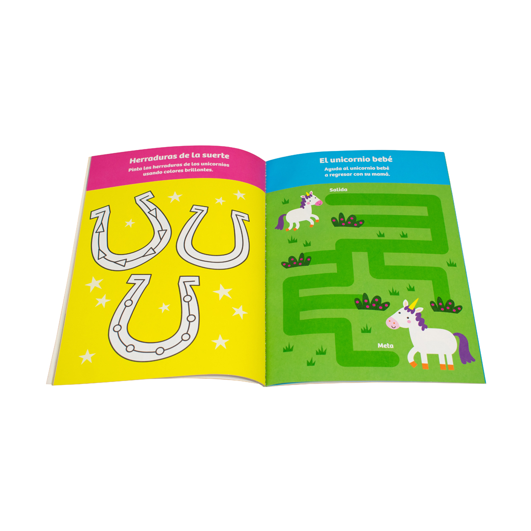Libro infantil de actividades con calcomanías esponjosas Unicornios - 7508304671832-1
