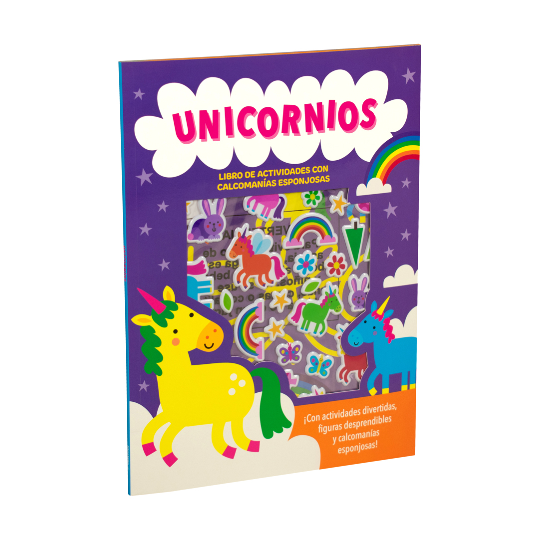 Libro infantil de actividades con calcomanías esponjosas Unicornios - 7508304671832