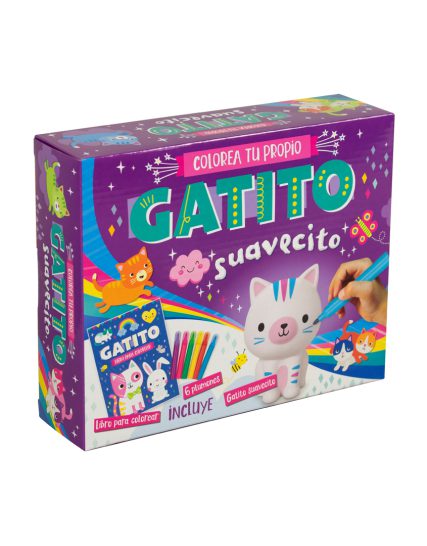 Libro y figura para colorear Colorea tu propio Gatito suavecito - 7508304672013