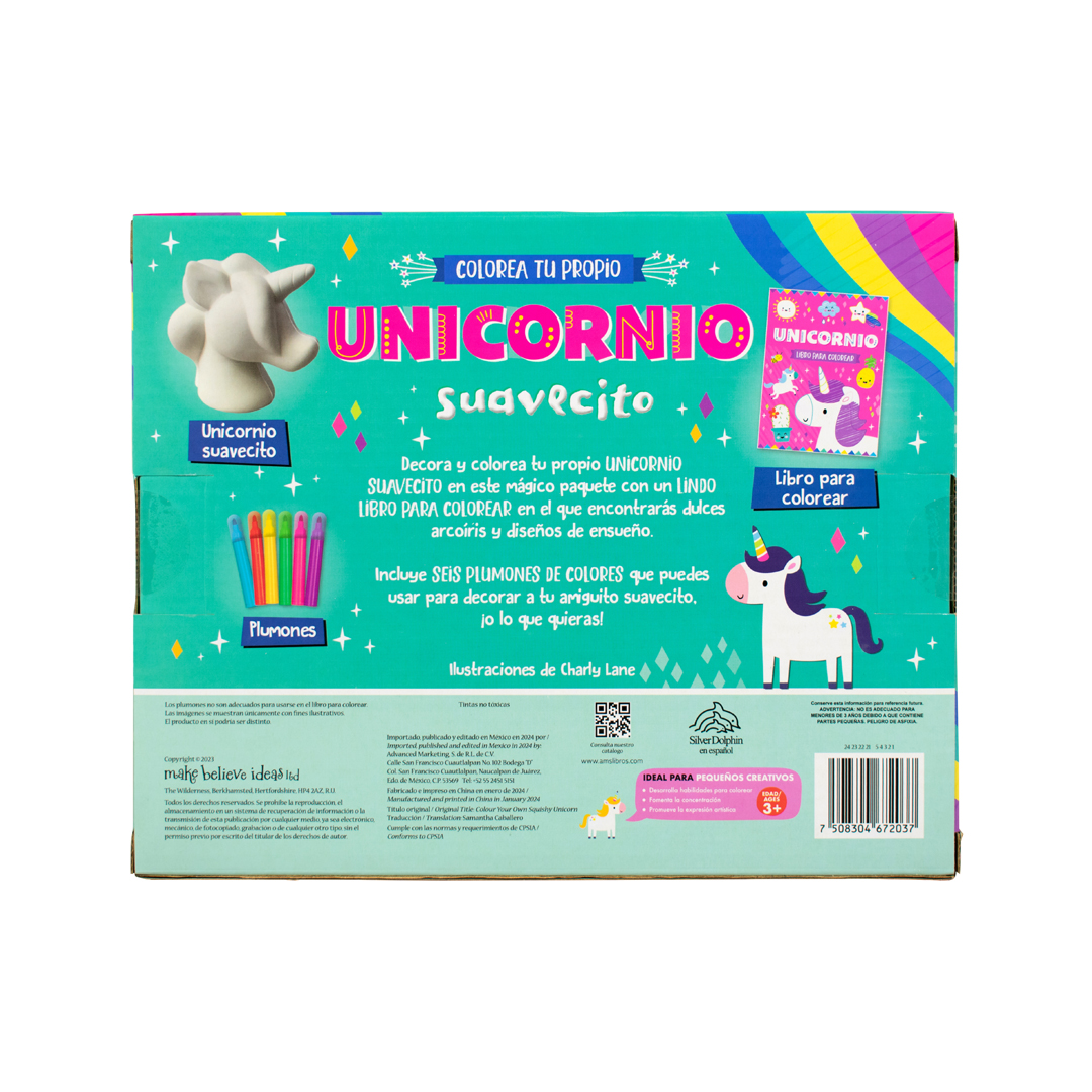 Libro y figura para colorear Colorea tu propio Unicornio Suavecito - 7508304672037-3