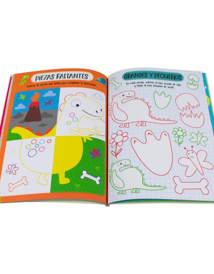 Libro infantil con actividades Crea y diviertete Dinosurios - 7508304672051-1