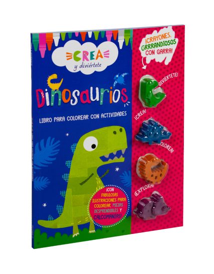 Libro infantil con actividades Crea y diviertete Dinosurios - 7508304672051