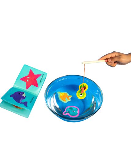 Libro para bebés Pesca y diviertete a la hora del baño ballena - 9789464768343-1