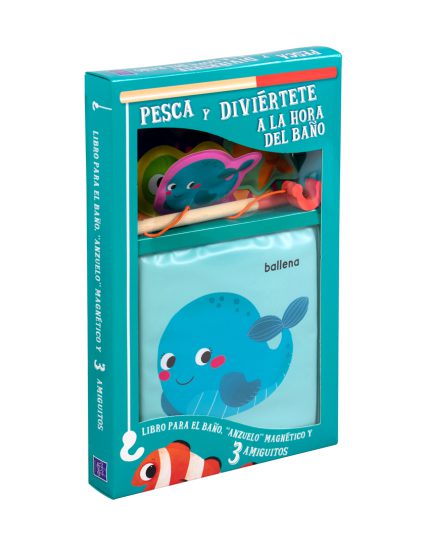 Libro para bebés Pesca y diviertete a la hora del baño ballena - 9789464768343