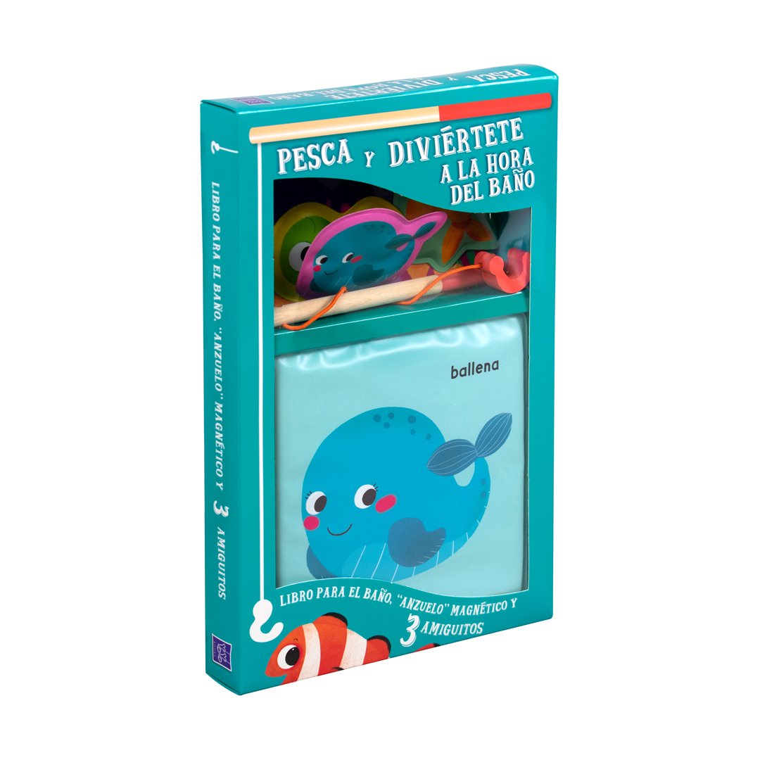 Libro para bebés Pesca y diviertete a la hora del baño ballena - 9789464768343