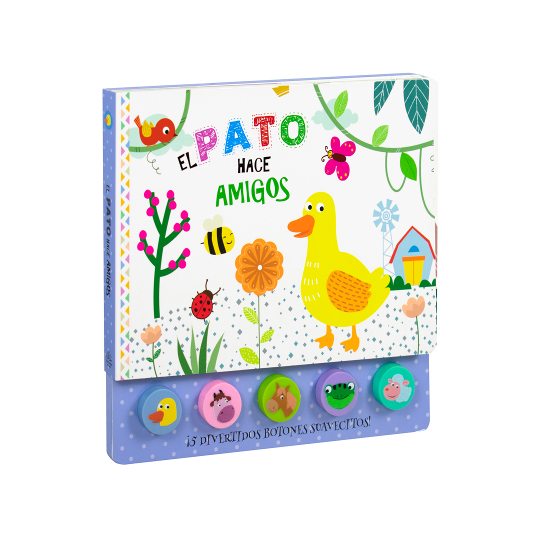 Libro infantil con botones suavecitos El pato hace amigos - 9786075325804