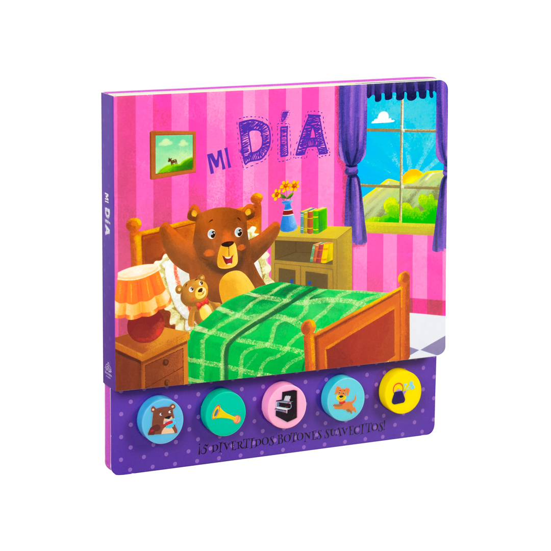 Libro infantil con botones suavecitos Mi dia - 9786075772158
