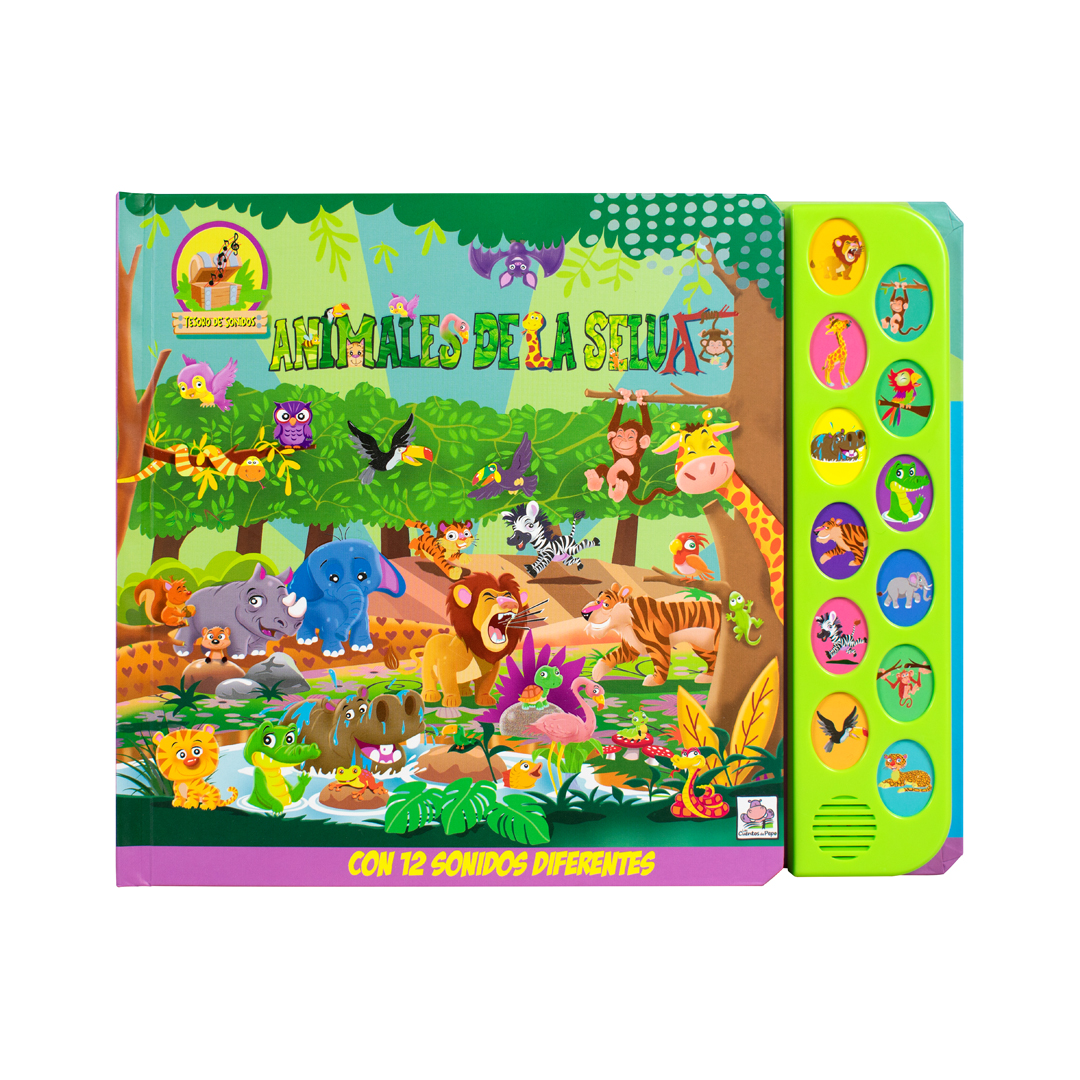 Libro infantil tesoro de sonidos Animales de la selva - 9788419643148-2