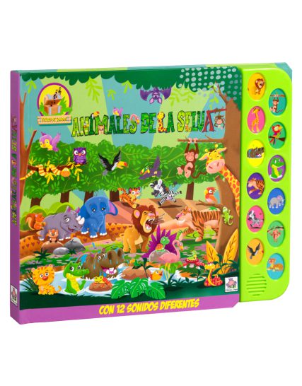 Libro infantil tesoro de sonidos Animales de la selva - 9788419643148