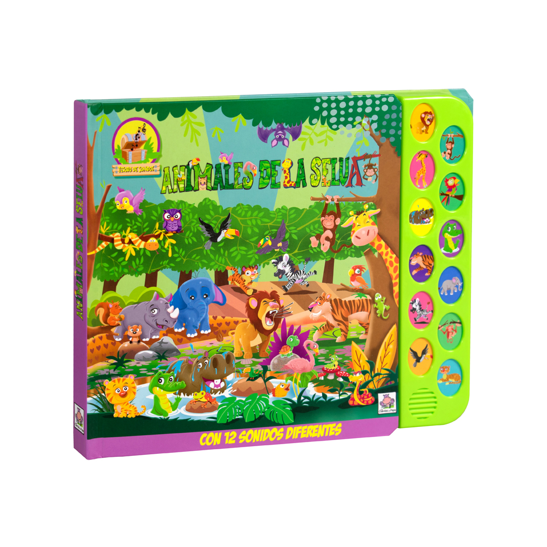 Libro infantil tesoro de sonidos Animales de la selva - 9788419643148